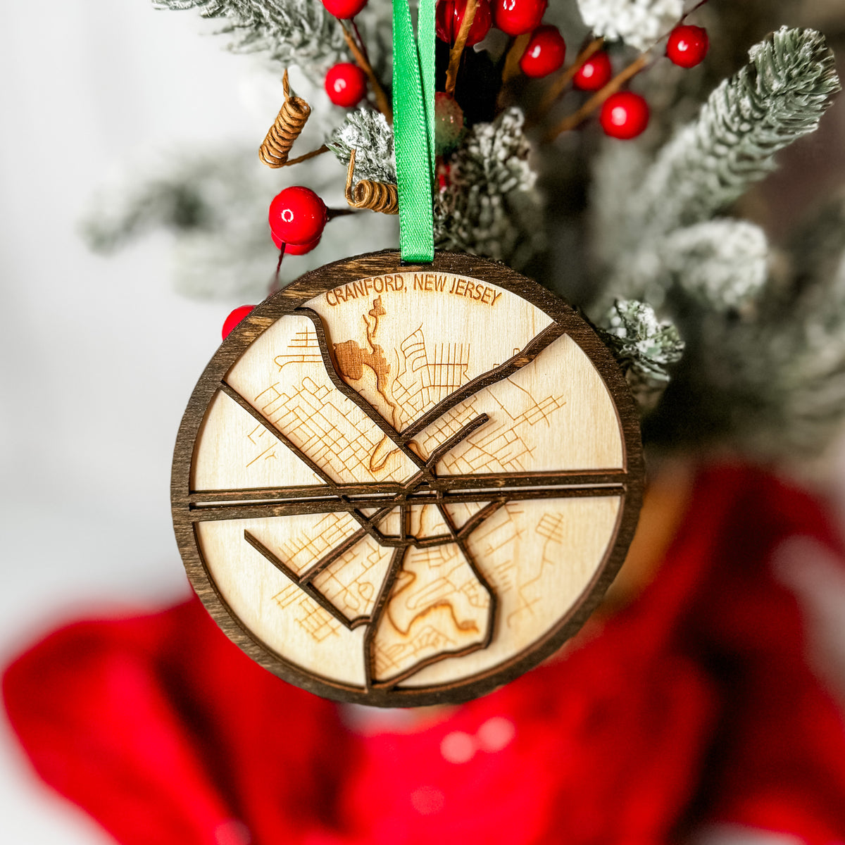 Cranford Map Ornament – Lemondrop Designs
