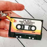 Retro Cassette Tape Keychain, "The 80's Many Memories No Evidence". Funny 80s Keychain Bag Tag