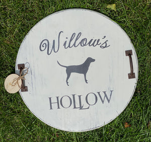 Personalized Round Tray with Handles